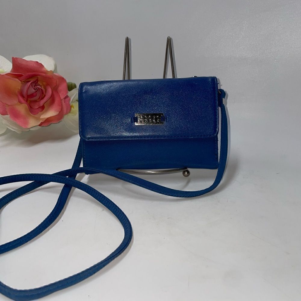 Crazy Horse Wallet on a Strap Blue